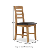 Harvey Dining Chair with Brown PU Seat dimensions