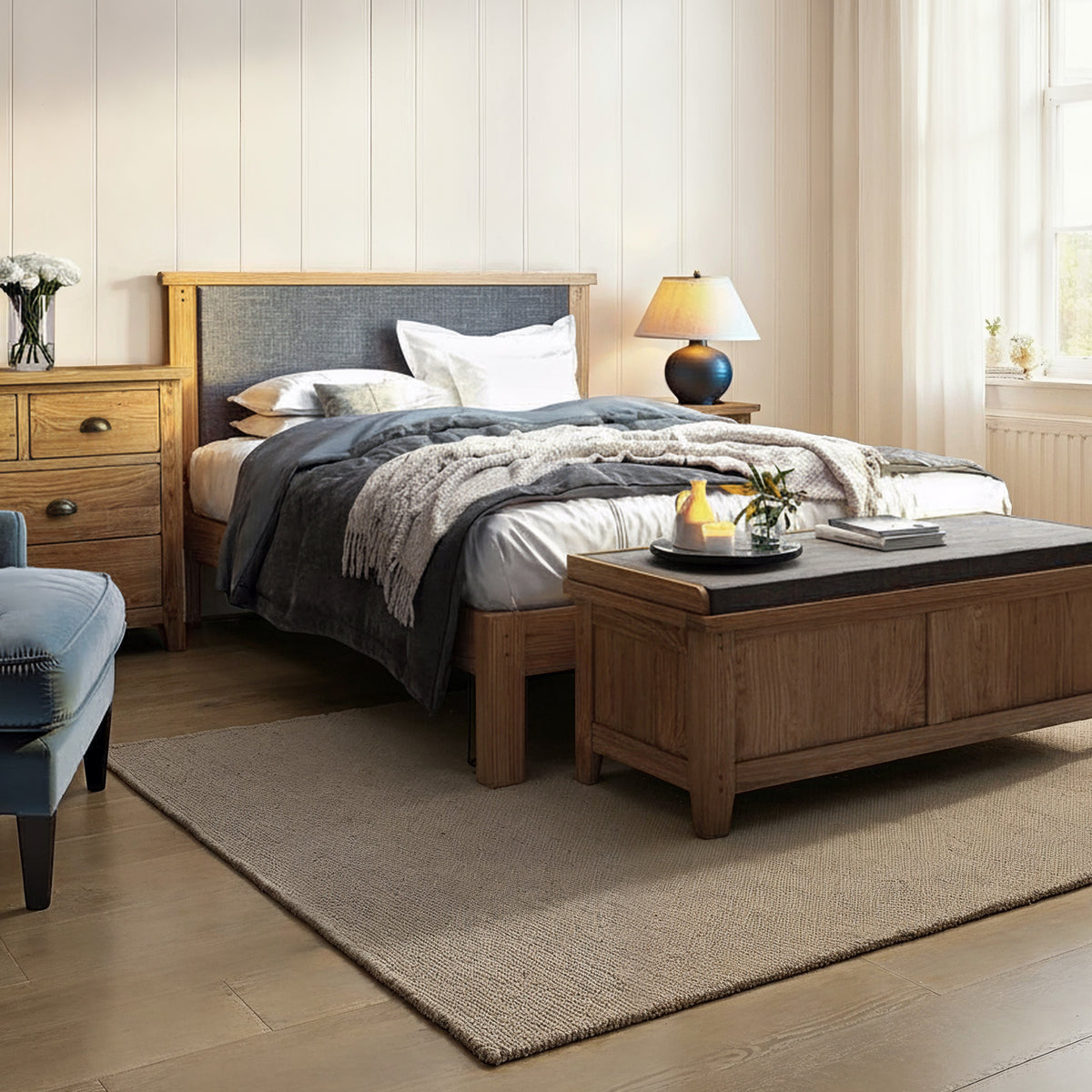 Broadway Oak Bed from Roseland Furniture