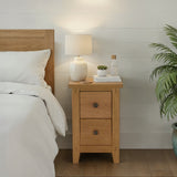Broadway Oak Narrow Bedside by Roseland Furniture