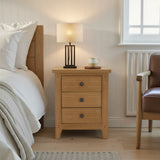 Broadway Oak Bedside Table from Roseland Furniture