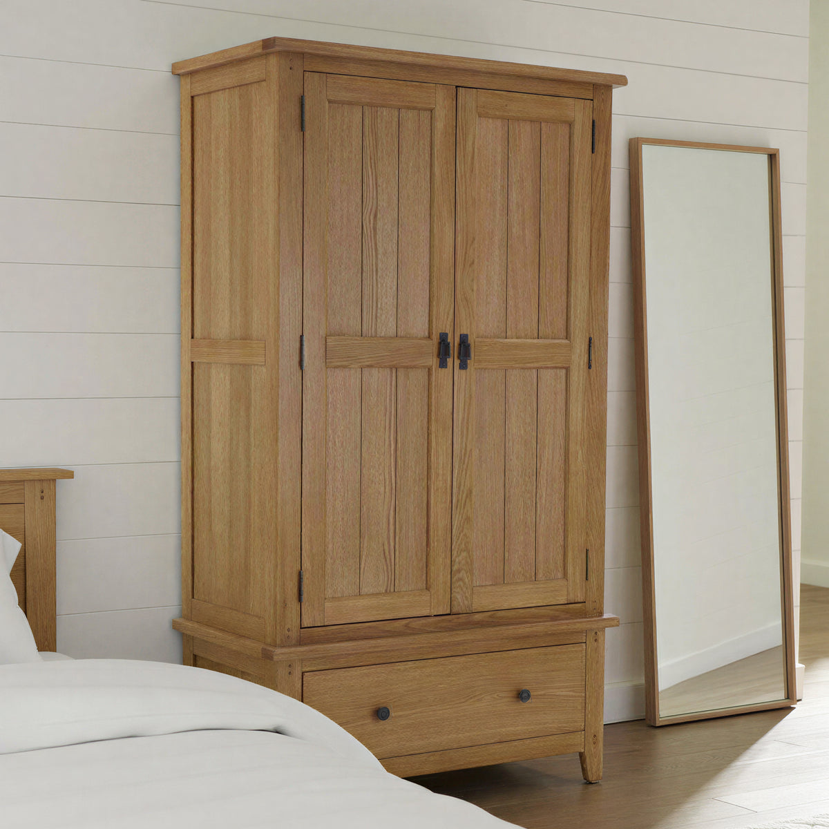 Broadway Oak Double Wardrobe by Roseland Furniture