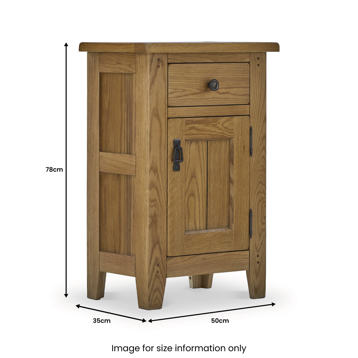 Broadway Oak Telephone Table from Roseland Furniture - Size Guide