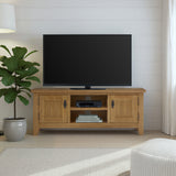 Broadway Oak 150cm Large TV Unit from Roseland Furniture