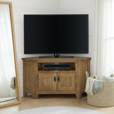 Broadway Oak Corner TV Unit with Door from Roseland Furniture