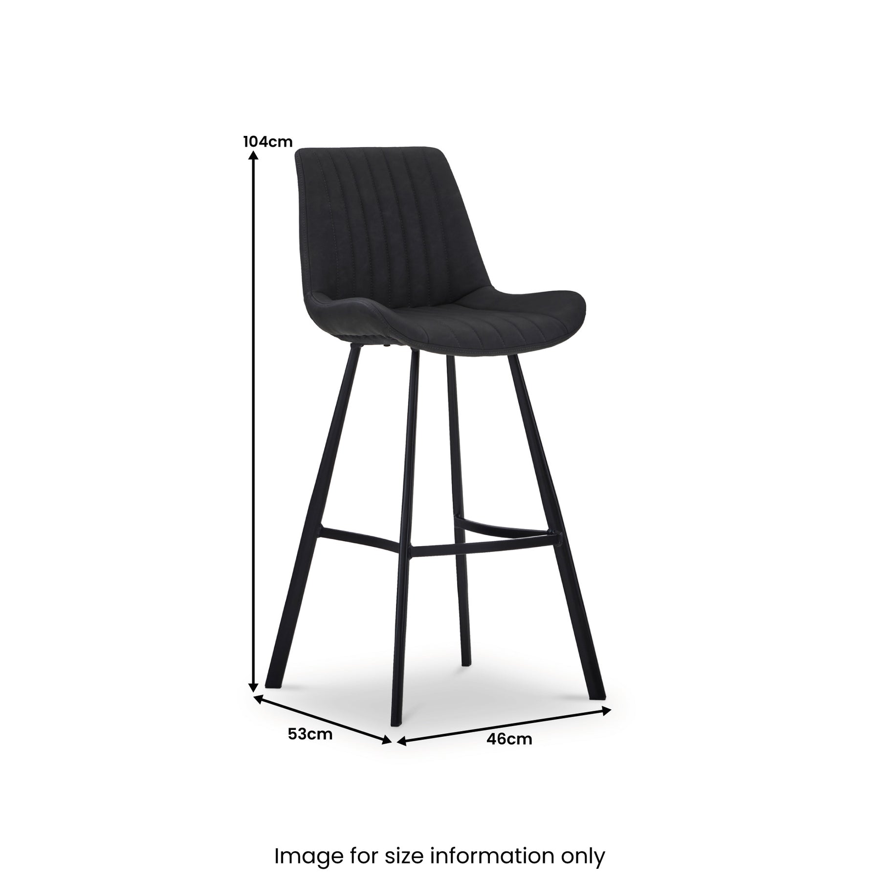 Bolton Faux Leather Barstool Charcoal from Roseland Furniture