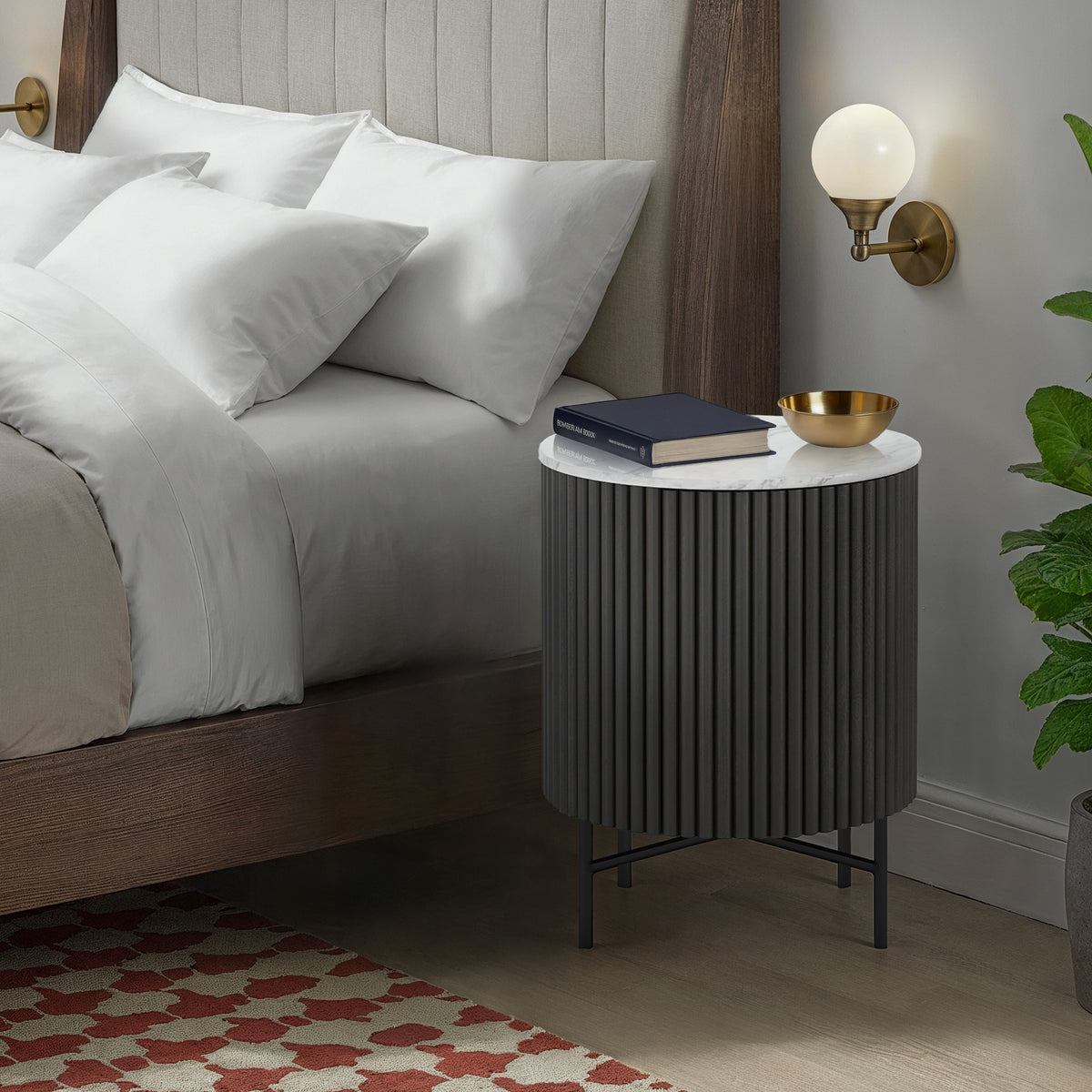 Milo Black Bedside Table from Roseland Furniture