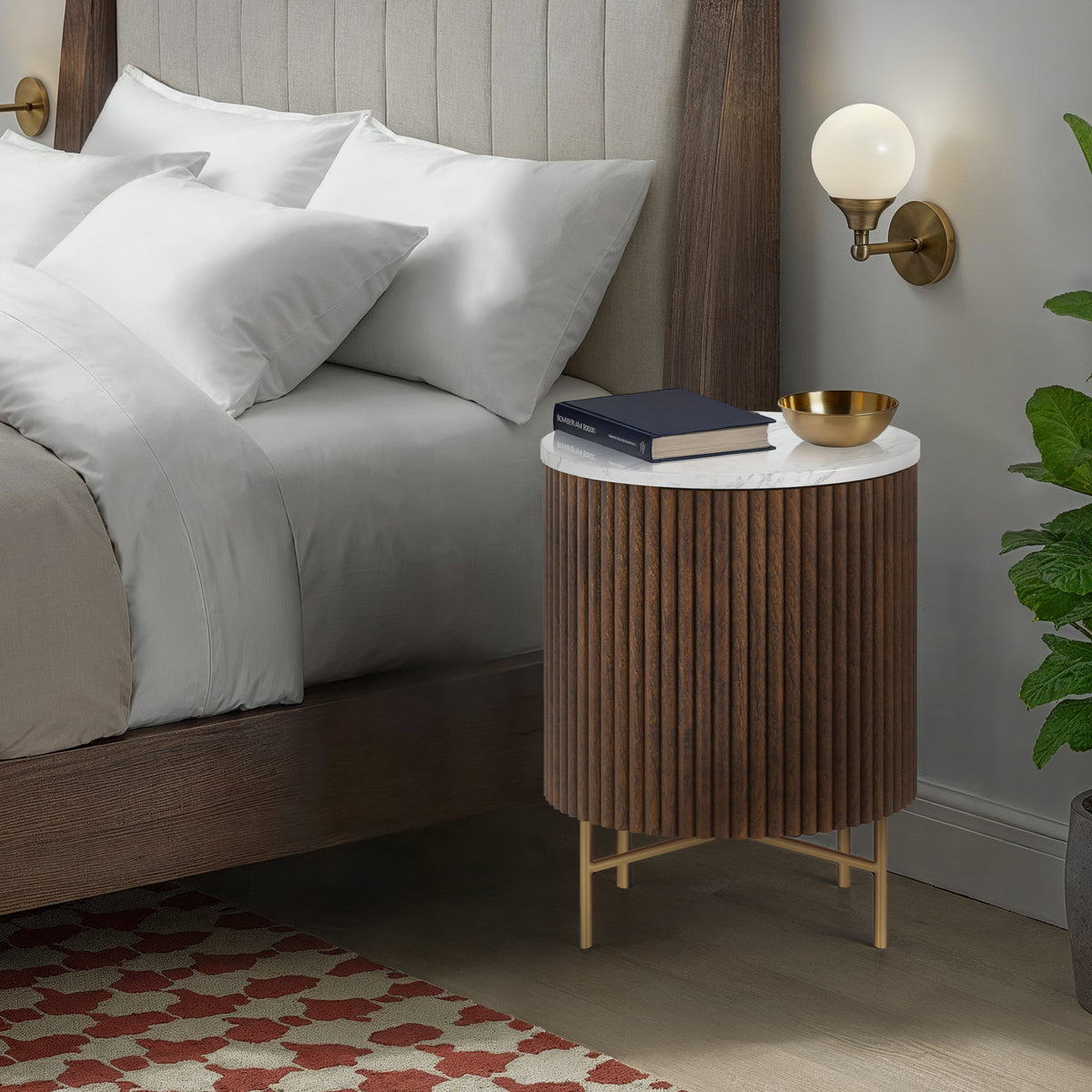 Milo walnut Bedside Table from Roseland Furniture