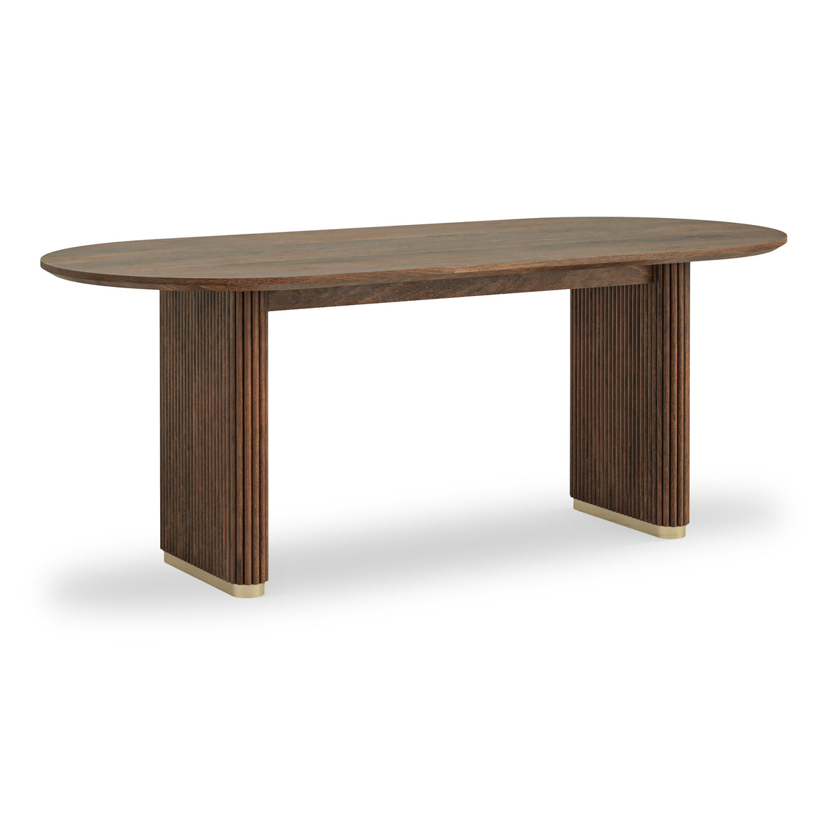 Milo Mango 200cm Walnut Fluted Dining Table by Roseland Furniture