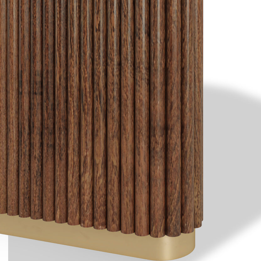 Milo Mango Fluted Dining Table Walnut Stain or Black Roseland Furniture