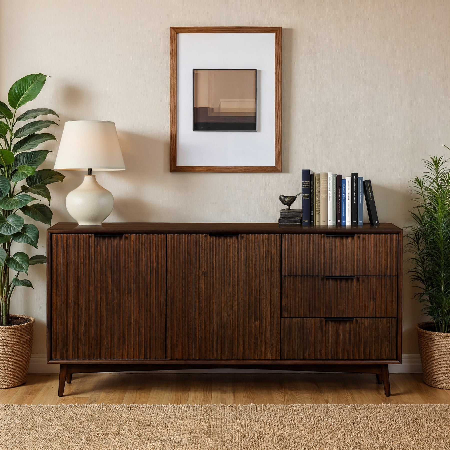 Oskar Grooved Large Sideboard Cabinet from Roseland Furniture