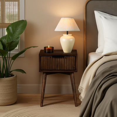 Oskar 1 Drawer Grooved Side Table
