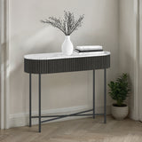 Milo Mango & Marble Black Fluted Console Table from Roseland Furniture