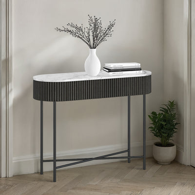 Milo Mango & Marble Fluted Console Table