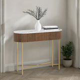 Milo Mango & Marble Walnut Fluted Console Table from Roseland Furniture