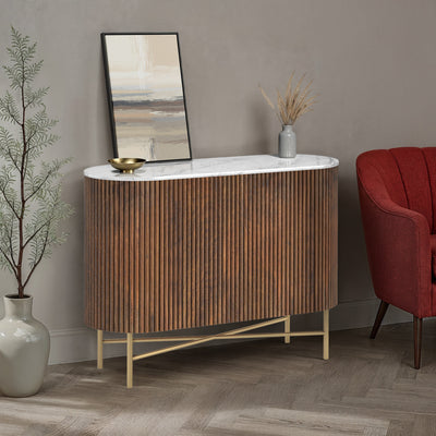 Milo Mango & Marble Fluted Small Sideboard