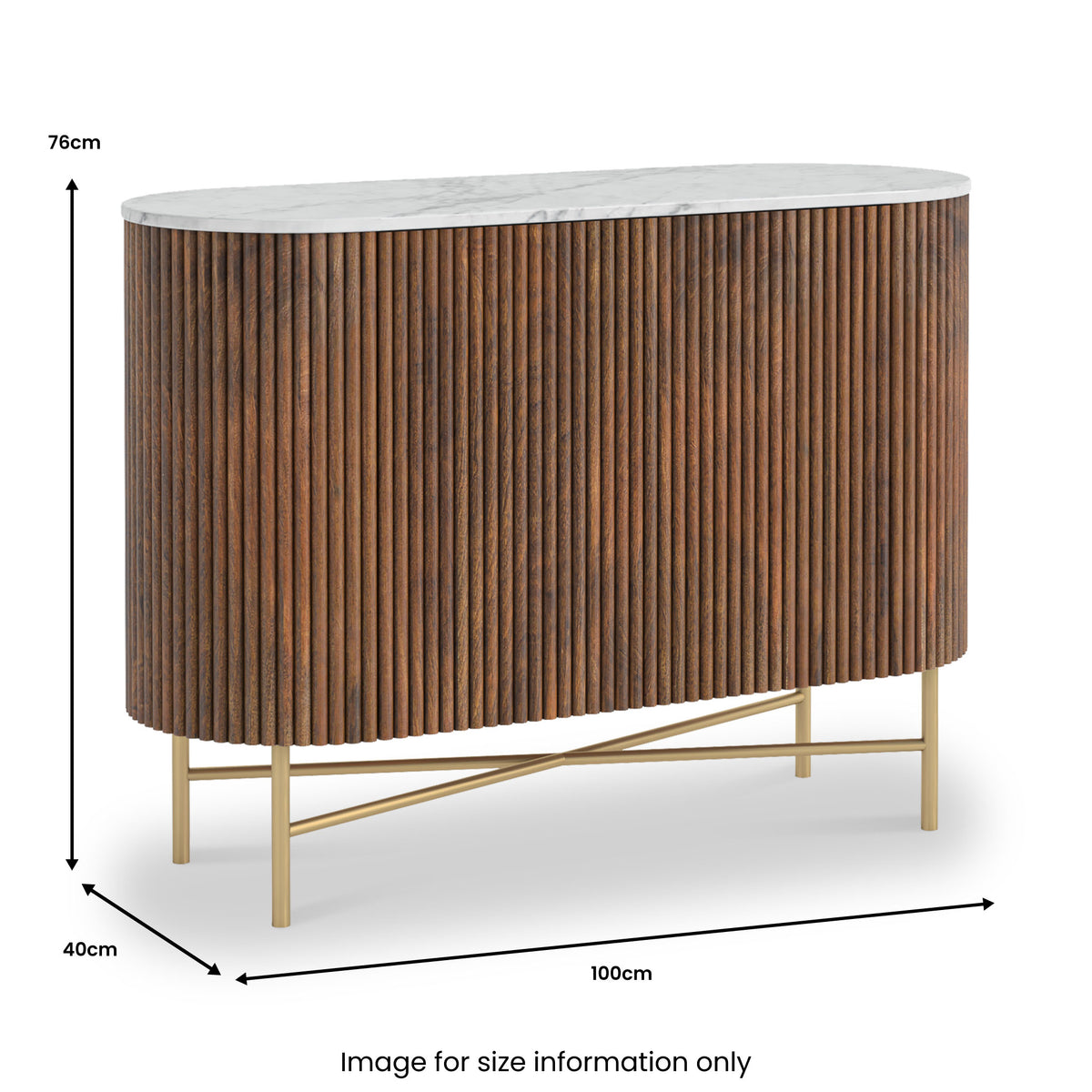 Milo Mango Walnut Fluted Sideboard from Roseland Furniture