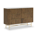 Milo Mango & Marble Walnut 6 Drawer Chest from Roseland Furniture