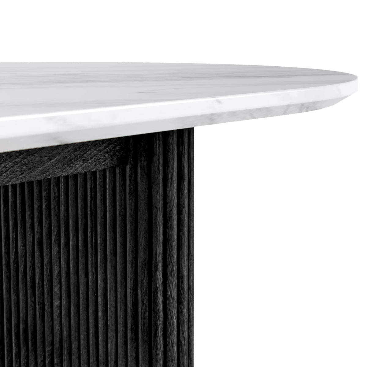 Milo Mango & Marble Oval Dining Table Black from Roseland Furniture