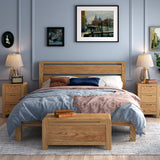 Harvey Oak 3 Drawer Bedside Table from Roseland Furniture