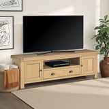 Portland Oak Extra Wide Tv Unit from Roseland Furniture