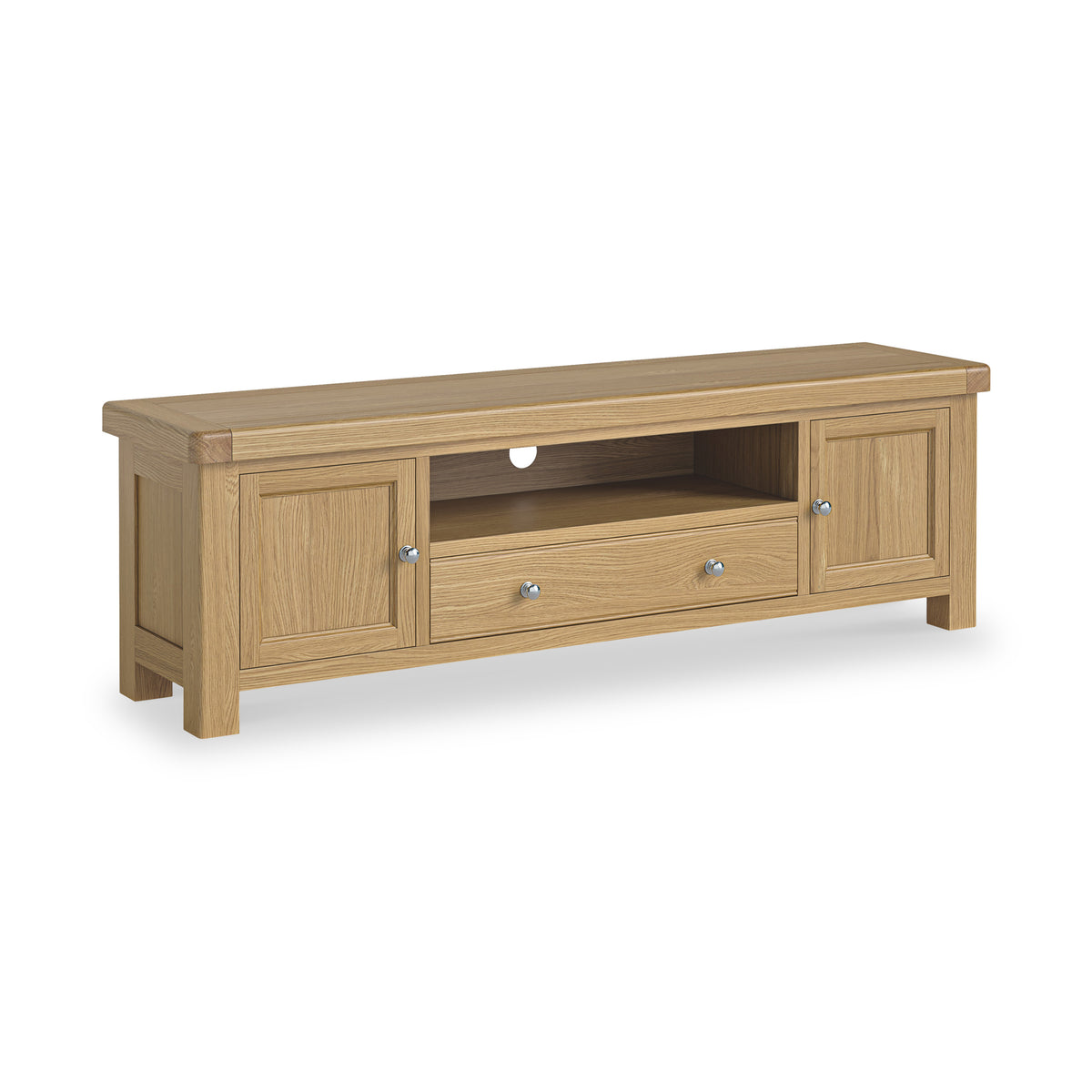 Portland Oak Extra Wide Tv Unit from Roseland Furniture