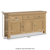 Portland Oak Large Sideboard from Roseland Furniture