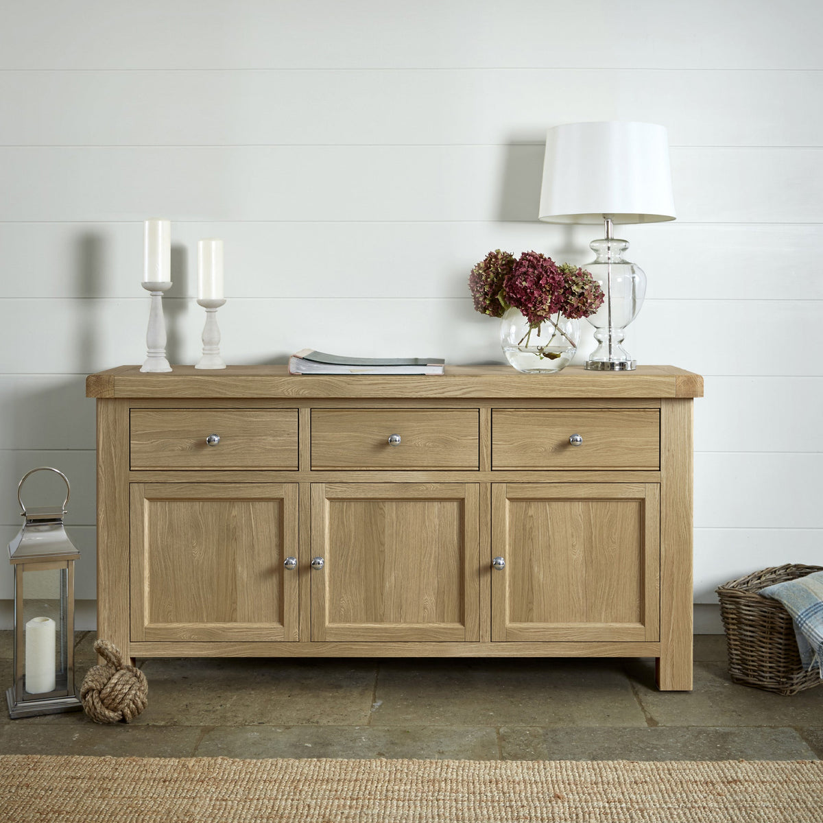 Portland Oak Large Sideboard from Roseland Furniture