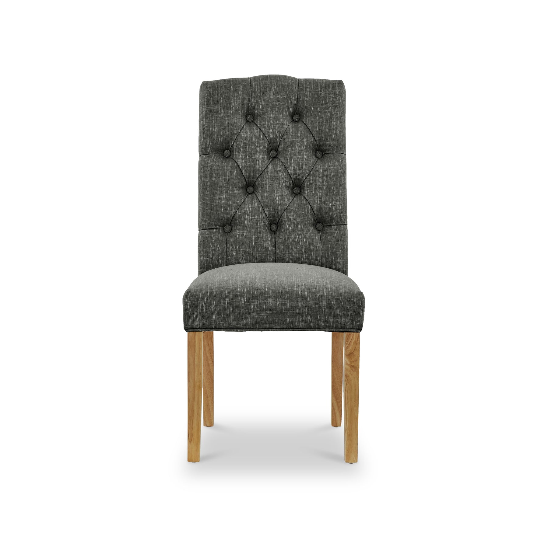 Portland Button Back Dining Chair Charcoal from Roseland Furniture