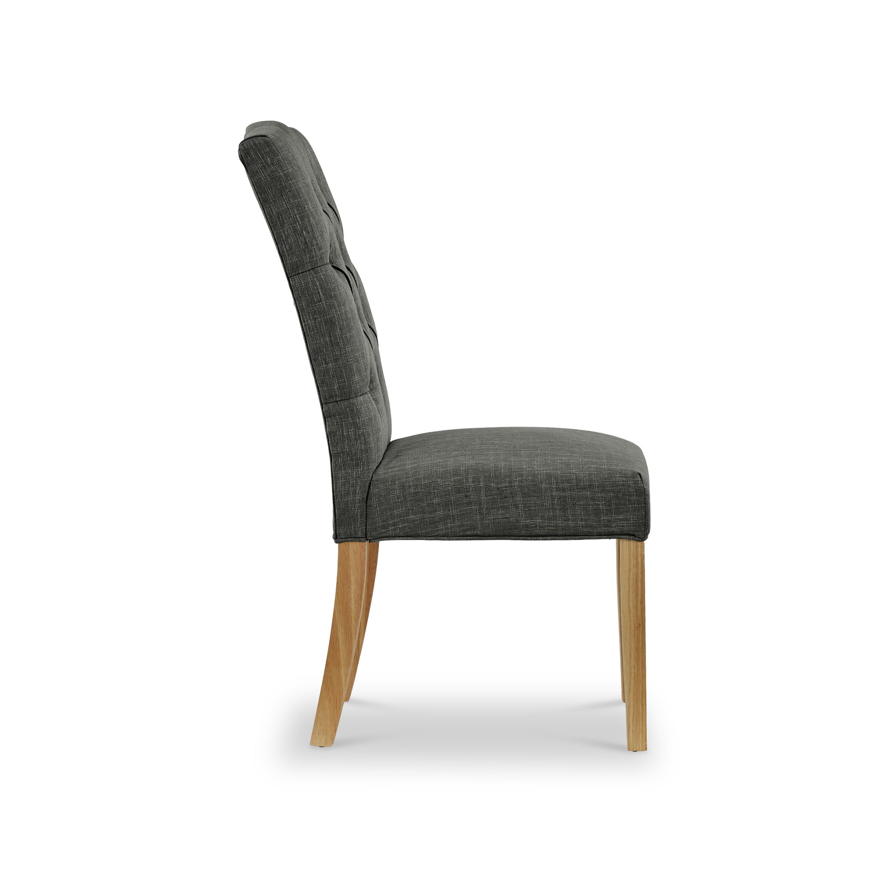 Portland Button Back Dining Chair Charcoal from Roseland Furniture