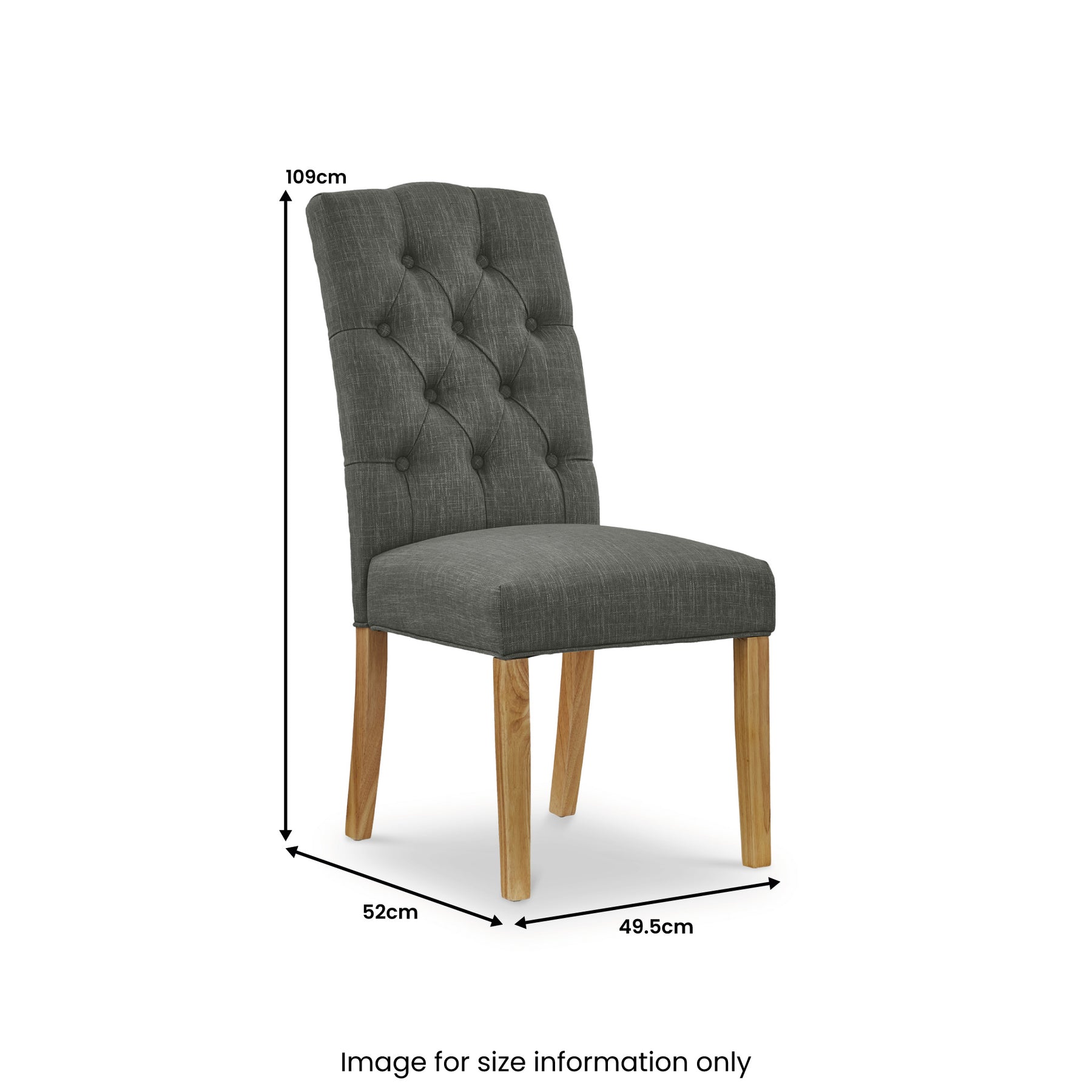 Portland Button Back Dining Chair Charcoal from Roseland Furniture