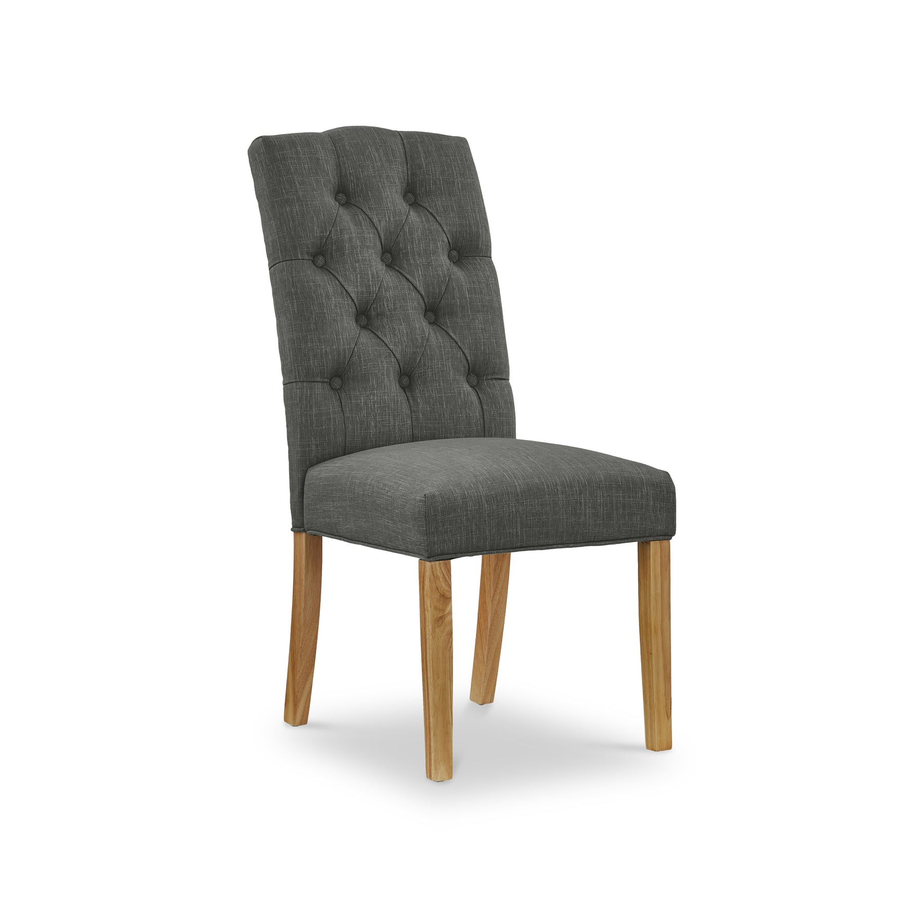 Portland Button Back Dining Chair Charcoal from Roseland Furniture
