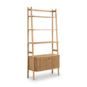 Shorwell Oak Large Bookcase with 2 Door Slatted Cupboard from Roseland Furniture