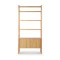 Shorwell Oak Large Bookcase with 2 Door Slatted Cupboard