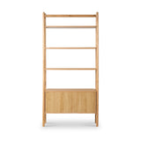 Shorwell Oak Large Bookcase with 2 Door Slatted Cupboard