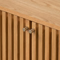 Shorwell Oak Large Bookcase with 2 Door Slatted Cupboard