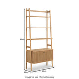 Shorwell Oak Large Bookcase with 2 Door Slatted Cupboard