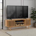 Shorwell Oak 130cm Slatted TV Unit from Roseland