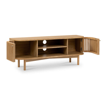 Shorwell Oak 130cm Slatted TV Unit