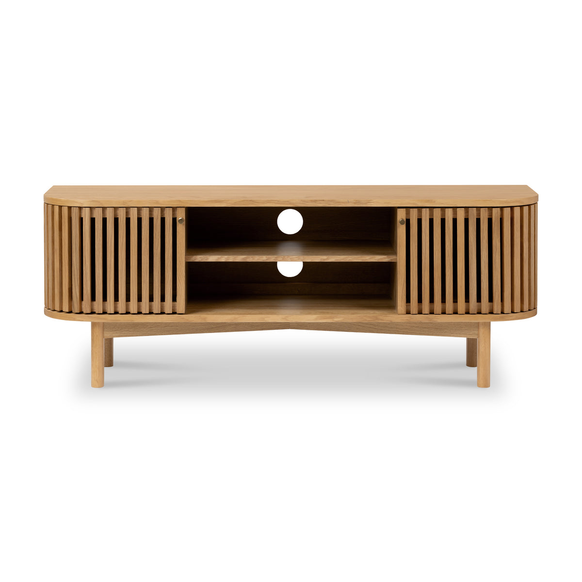 Shorwell Oak 130cm Slatted TV Cabinet