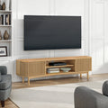 Shorwell Oak 180cm Slatted TV Unit from Roseland Furniture
