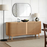 Shorwell Oak Slatted Large Sideboard Cabinet from Roseland Furniture