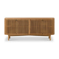 Shorwell Oak Slatted Large 4 Door Sideboard Cabinet