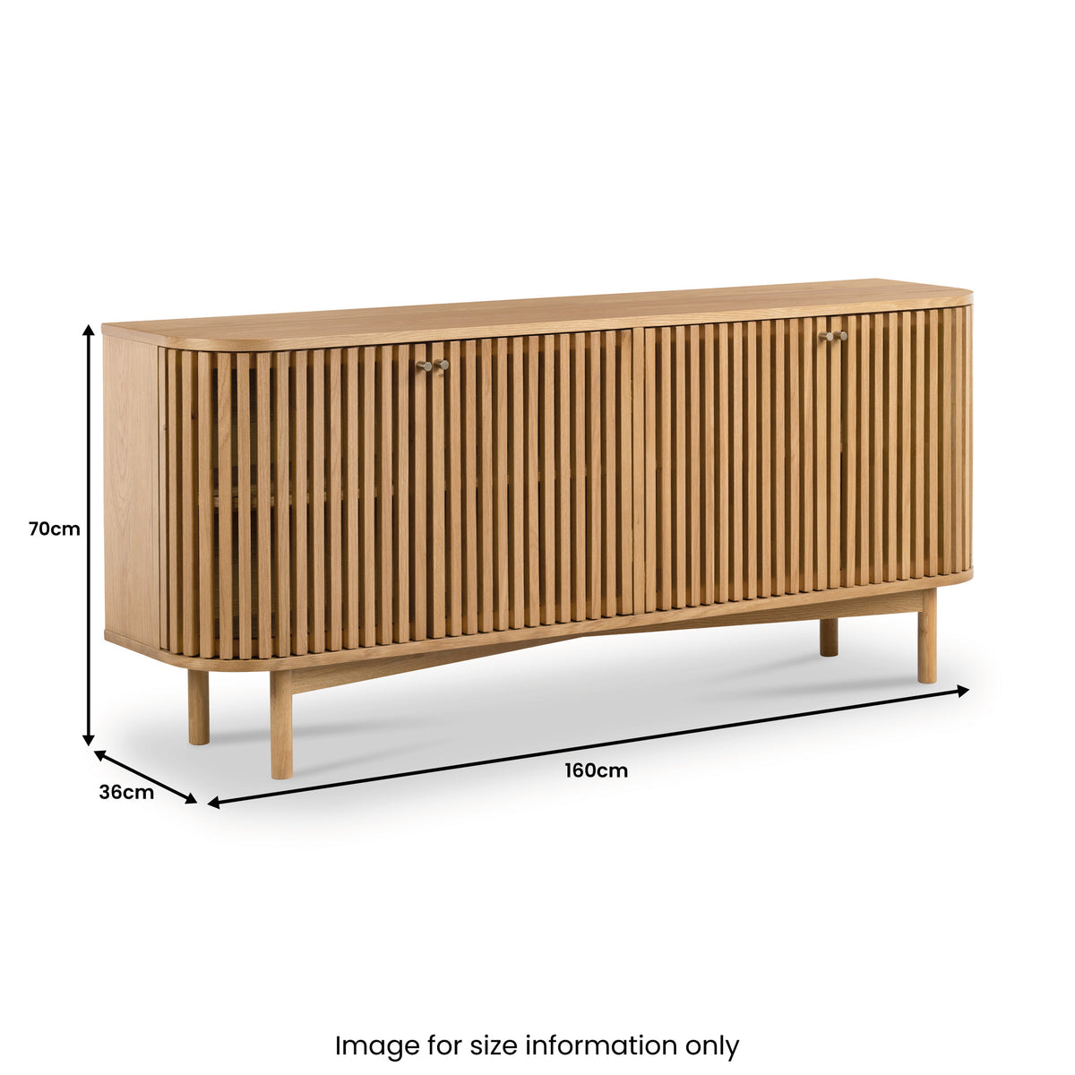 Shorwell Oak Slatted Large Sideboard Cabinet