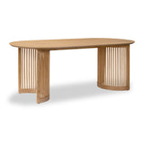 Shorwell Oak 200cm Slatted Oval Dining Table from Roseland Furniture