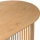 Shorwell Oak 200cm Slatted Oval Dining Table from Roseland Furniture