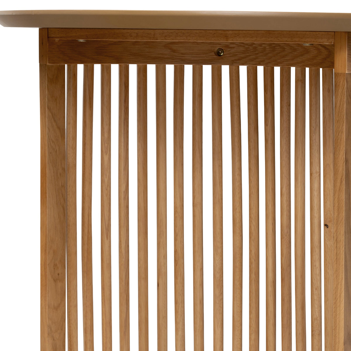 Shorwell Oak 200cm Slatted Oval Dining Table from Roseland Furniture