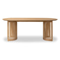 Shorwell Oak Slatted Oval Dining Table for dining room
