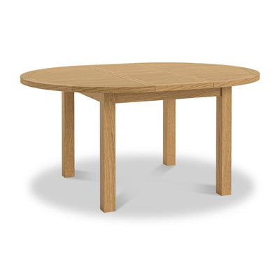 Broadway Oak 120-160cm Round Extendable Dining Table