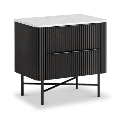 Milo Mango & Marble 2 Drawer Bedside