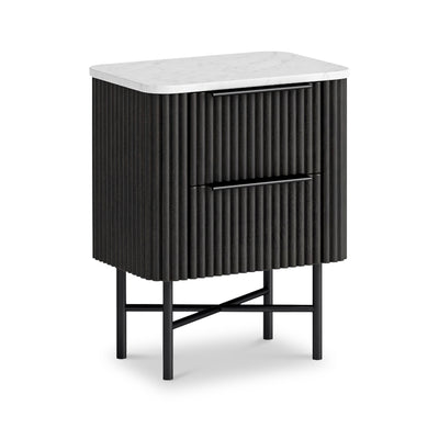 Milo Mango & Marble 2 Drawer Narrow Bedside
